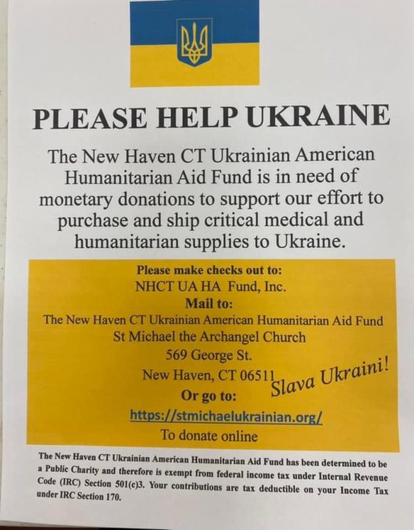 Online giving for the Ukrainian Relief Project