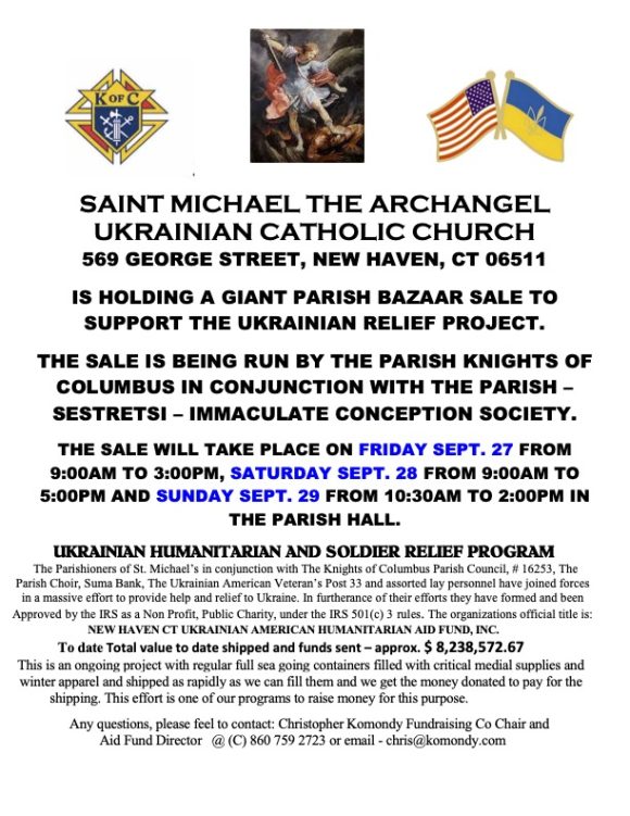 Parish Bazaar to support Ukrainian Humanitarian Aid